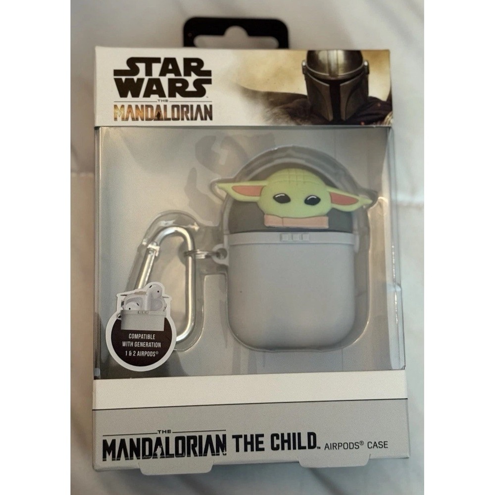 Stars Wars The Mandalorian The‎ Child Grogu Baby Yoda Airpods Case for 1 & 2 Gen
